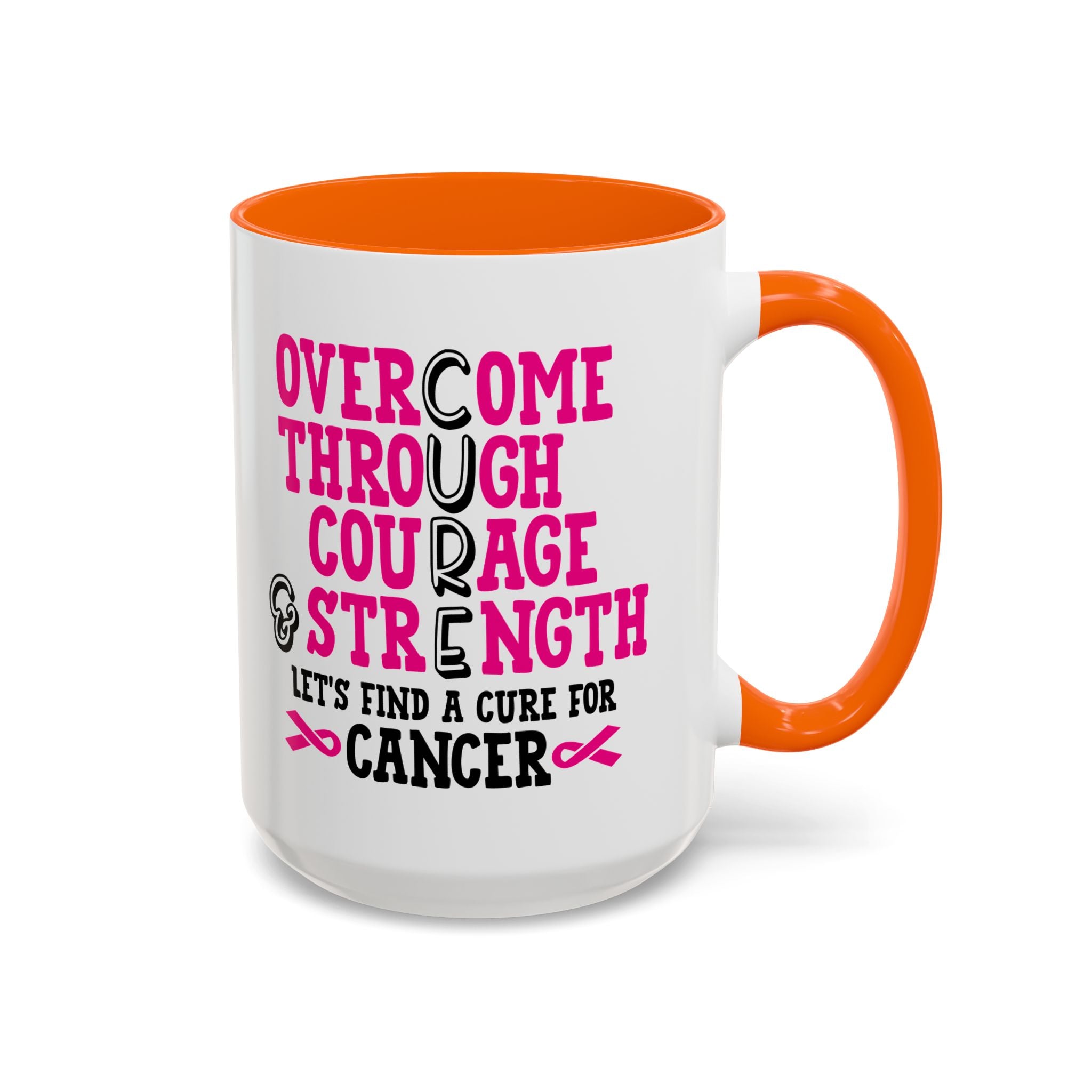 Inspirational Coffee Mug for Cancer Awareness, Gift for Supporters, Fundraising Mug for Breast Cancer, Motivational, 11oz, 15oz