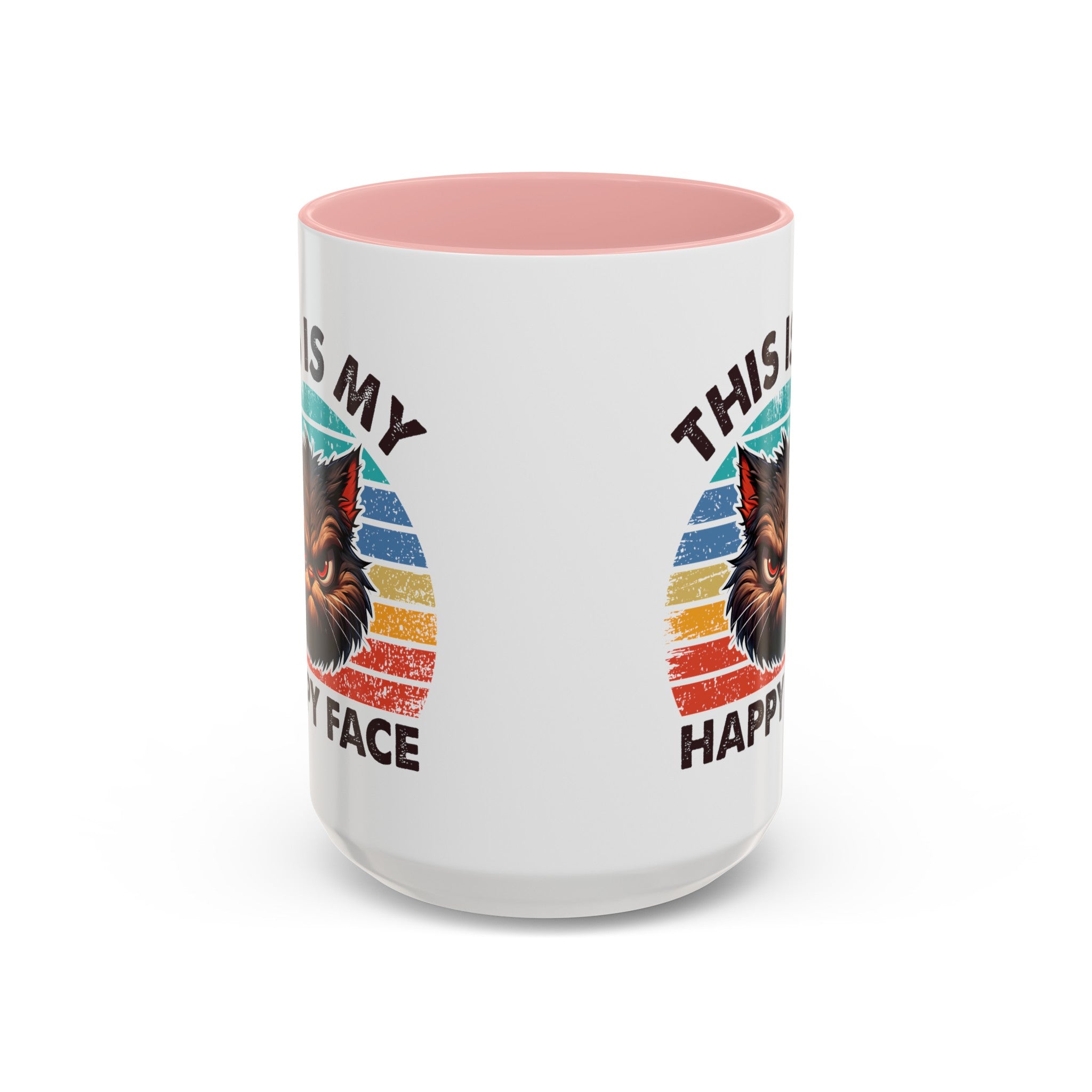 grumpy cat this is my happy face Accent Coffee Mug (11, 15oz) by the x m world
