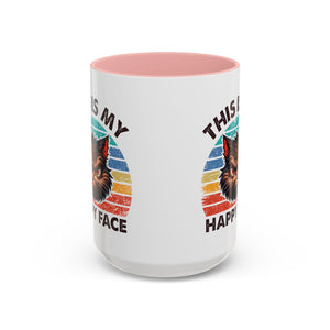 grumpy cat this is my happy face Accent Coffee Mug (11, 15oz) by the x m world