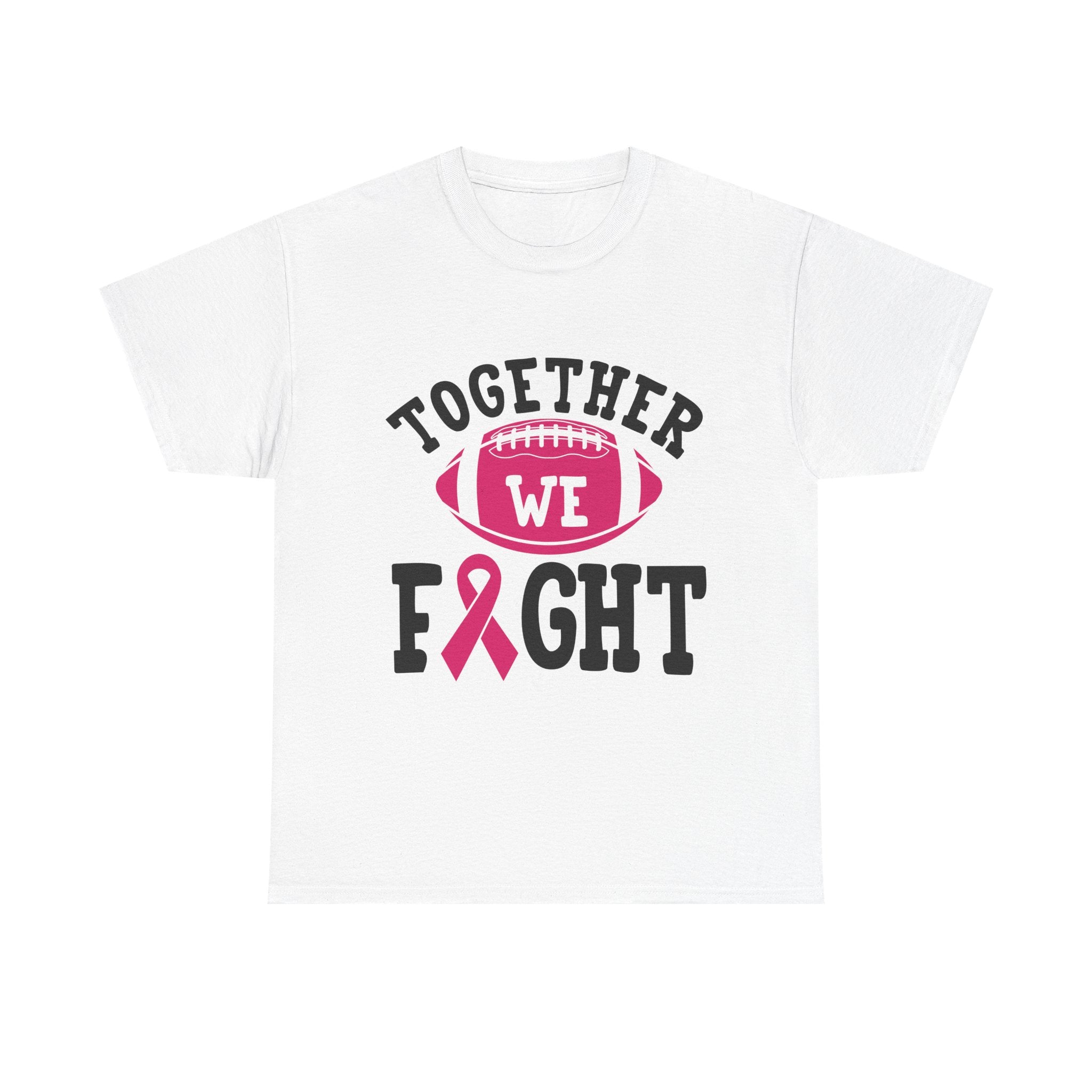 Together We Fight Football Tee, Awareness T-Shirt, Breast Cancer Support Shirt, Unisex Cotton Tee, Game Day Apparel, Gift for Him/Her
