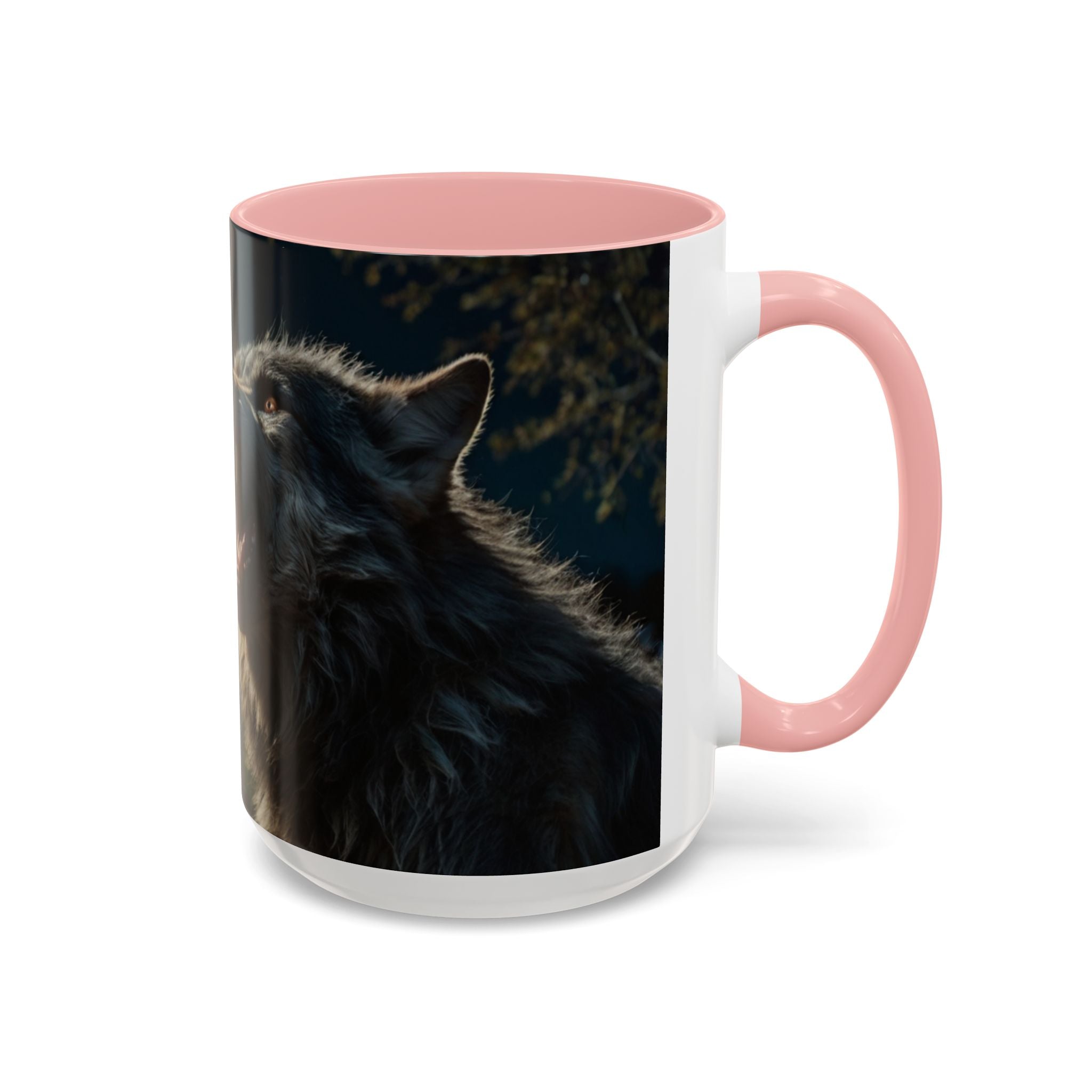 werewolf Howling Wolf Accent Coffee Mug – Gothic Cemetery Night Design (11/15oz) fantasy horror