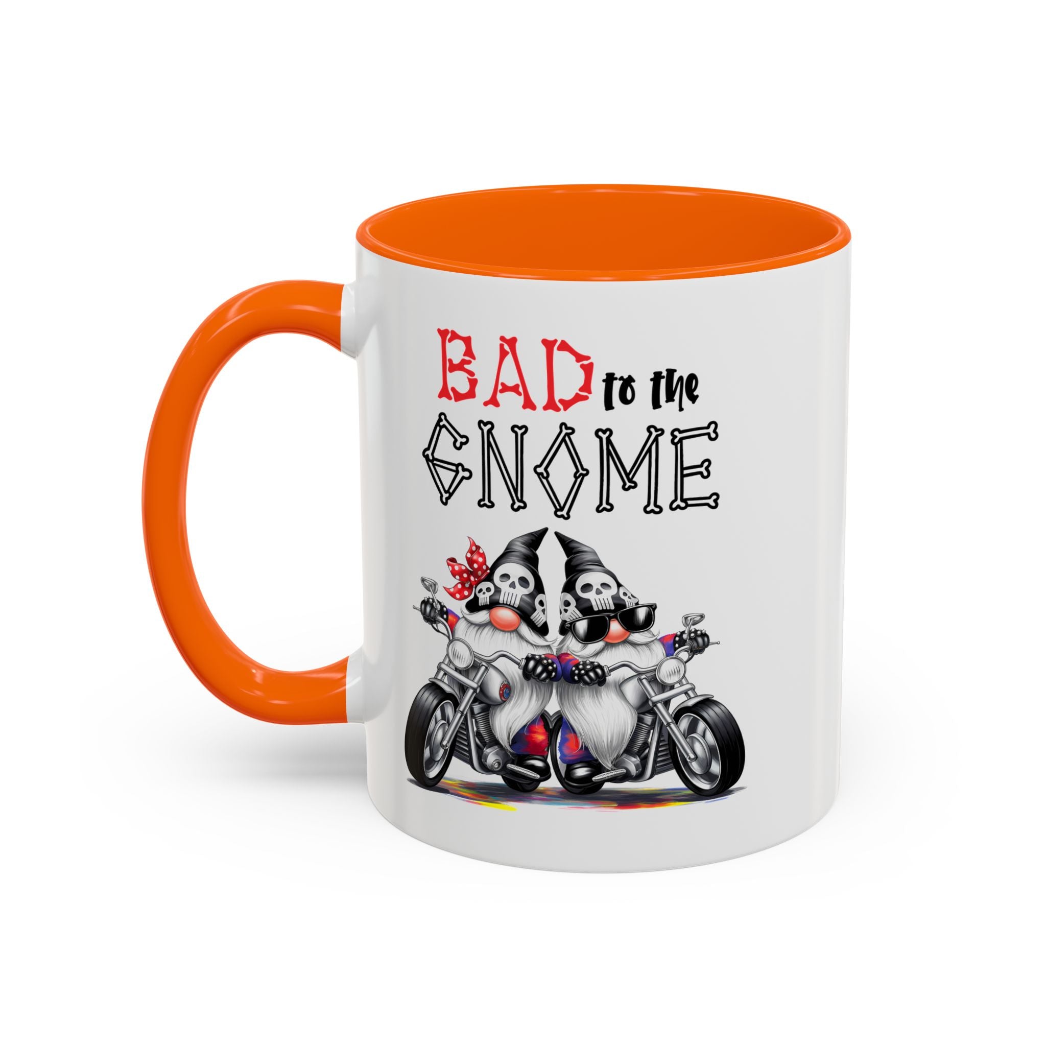 Bad to the Gnome Coffee Mug - 11oz & 15oz Accent Mugs for Bikers & Gnome Lovers