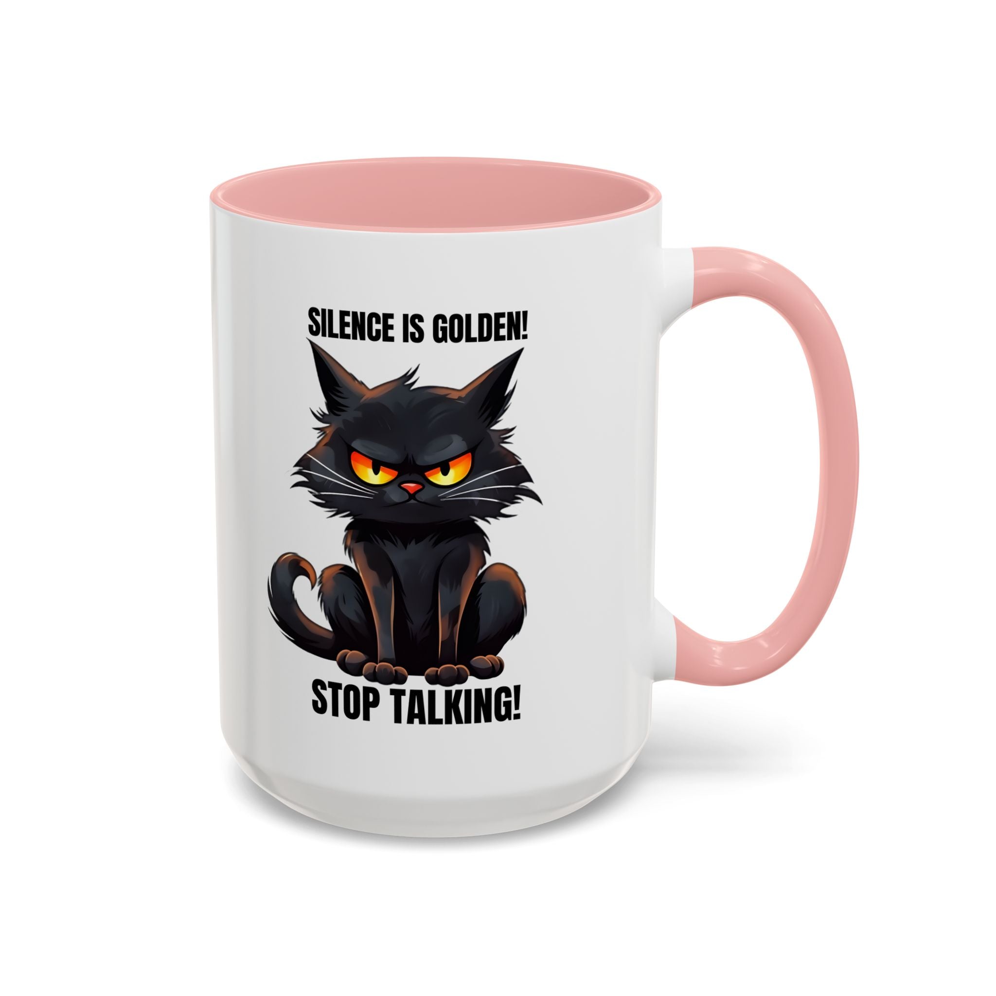 Funny Cat Mug | Silence Is Golden Coffee Cup | Gift for Cat Lovers | Humorous Kitchenware | Ceramic Teacup | Unique Animal Gifts