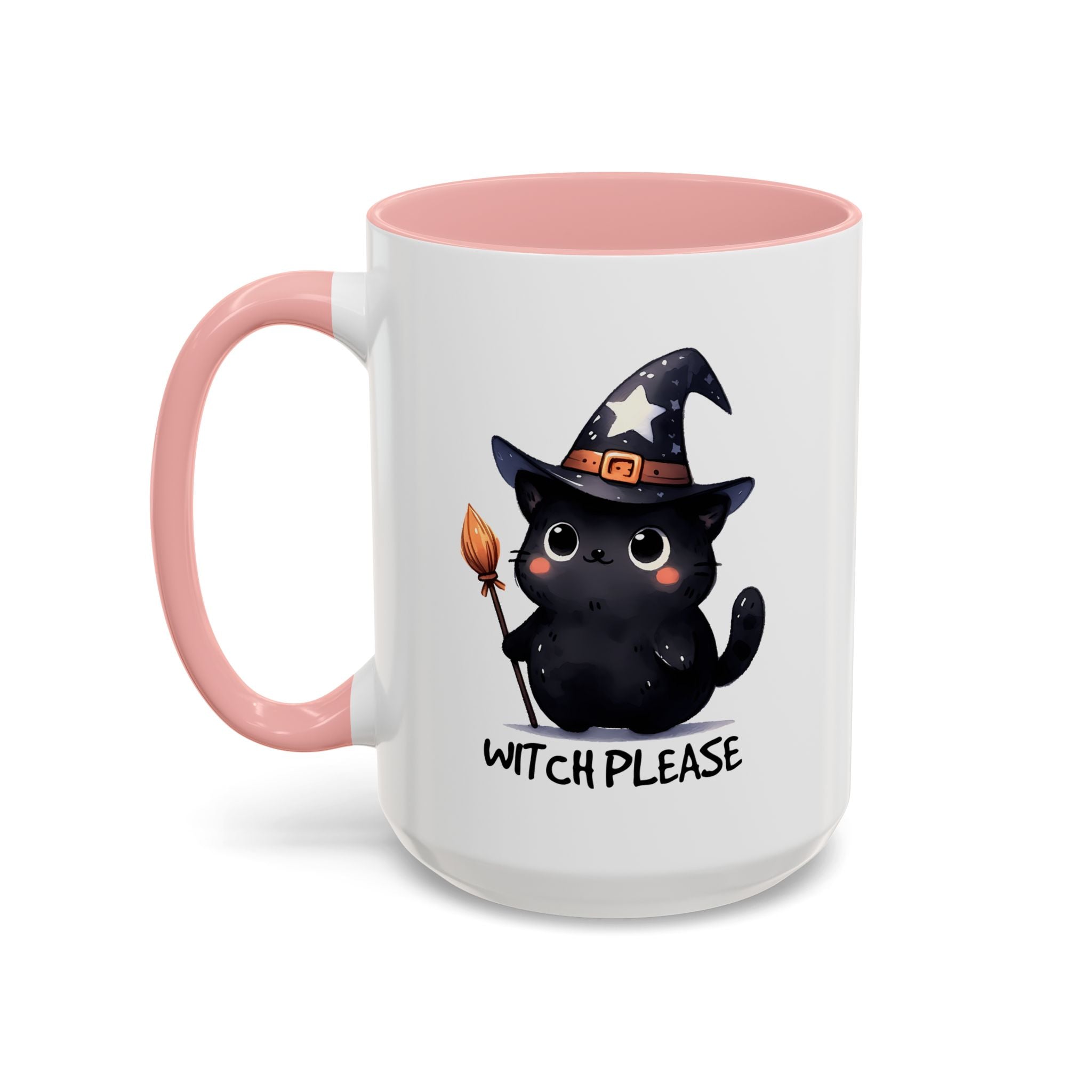 Cute Witch Cat Coffee Mug - Perfect for Halloween, Cat Lover Gift, Witch Please Design, Black Cat Mug, Cozy Drinkware