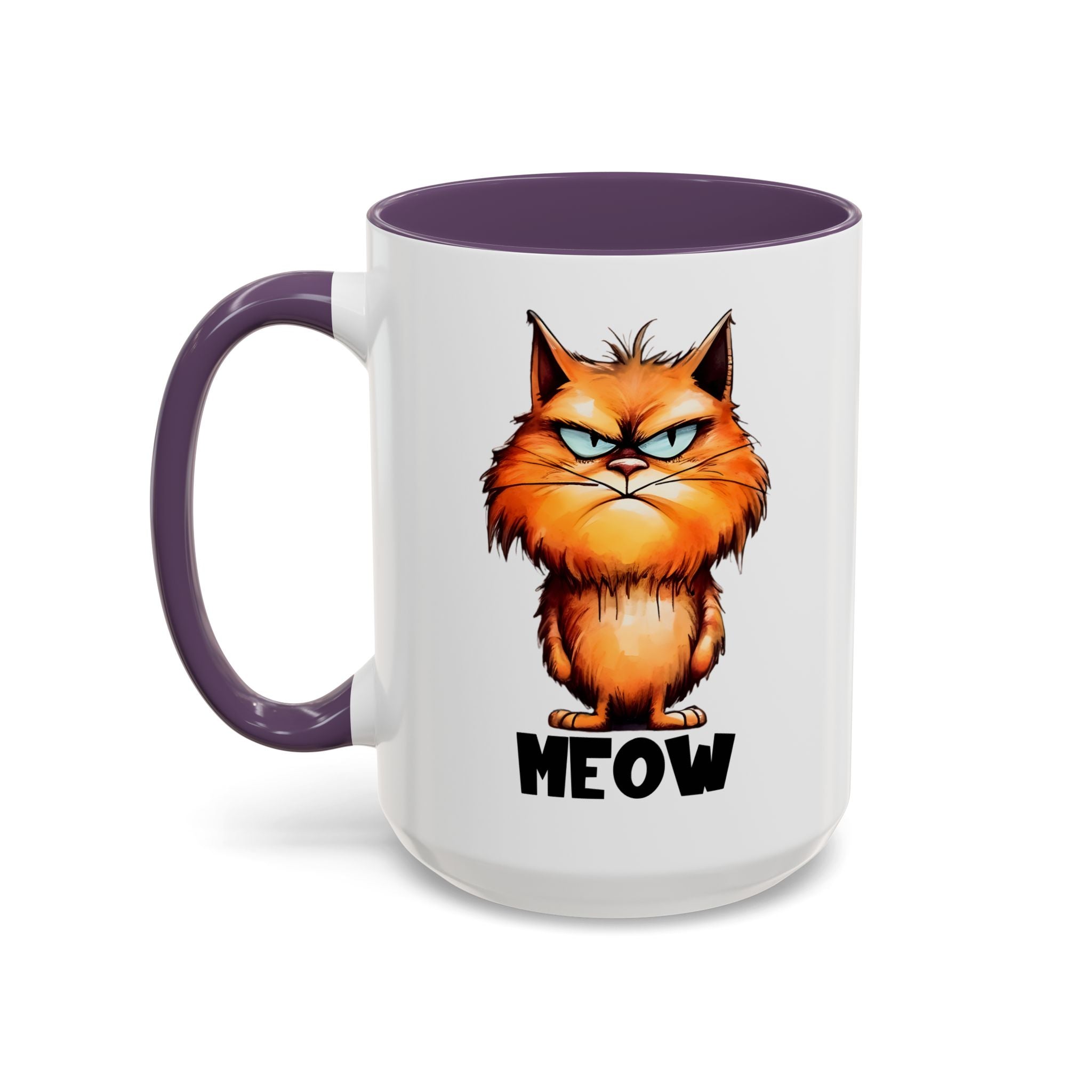 Funny grumpy  Cat Accent Coffee Mug - Perfect Gift for Cat Lovers, Meow Mug, Pet Owner Present, Caffeine Fix, Novelty Drinkware