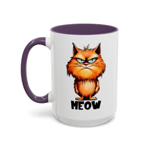 Funny grumpy  Cat Accent Coffee Mug - Perfect Gift for Cat Lovers, Meow Mug, Pet Owner Present, Caffeine Fix, Novelty Drinkware