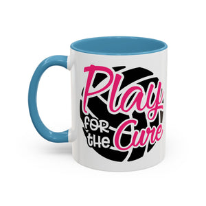 Volleyball  Coffee Mug, Play for the Cure Cup, Sports Gift , Athletes, Cancer Awareness, Inspirational Mug