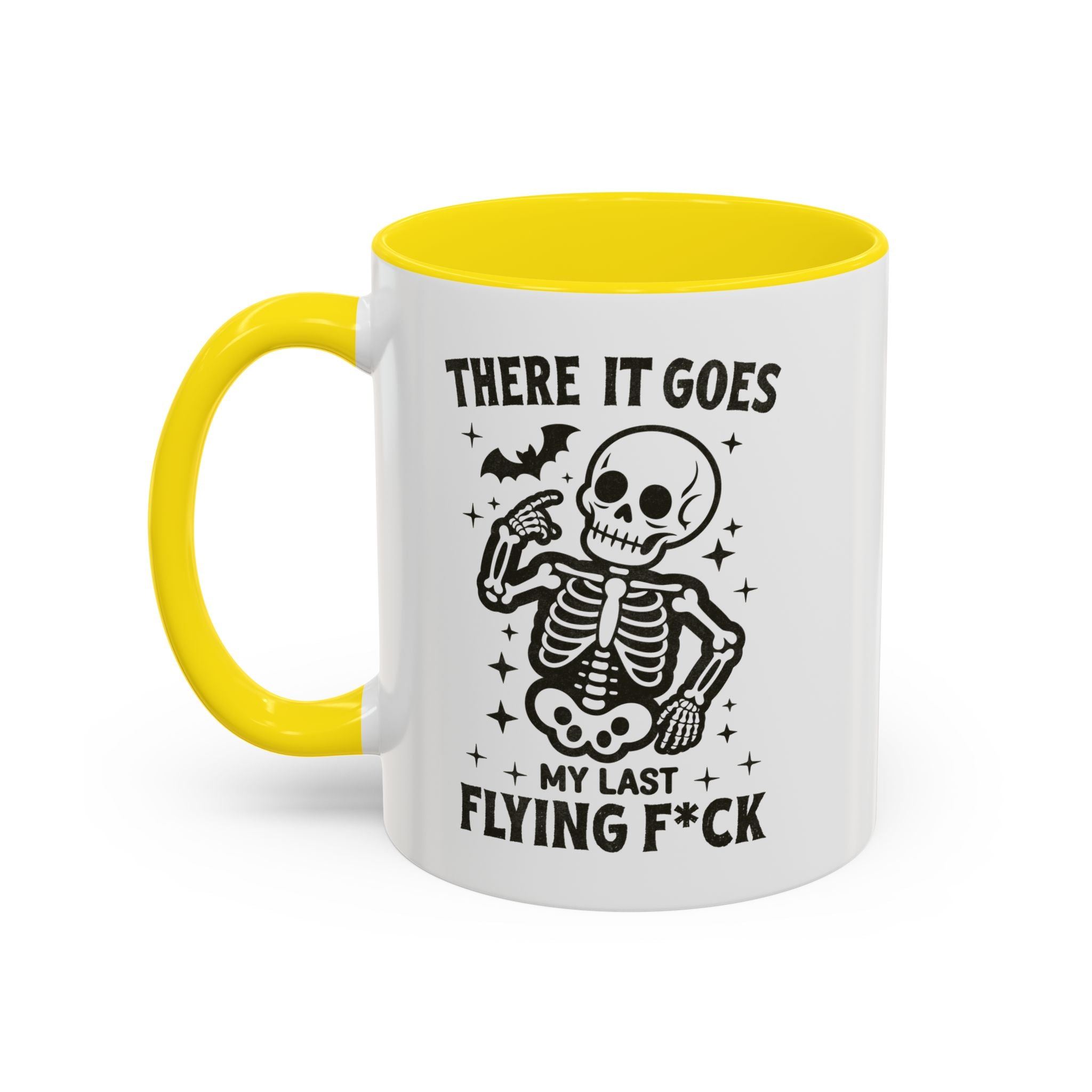 There It Goes Skeleton Coffee Mug – 'My Last Flying F*ck' Funny Gothic Accent Mug (11/15oz)
