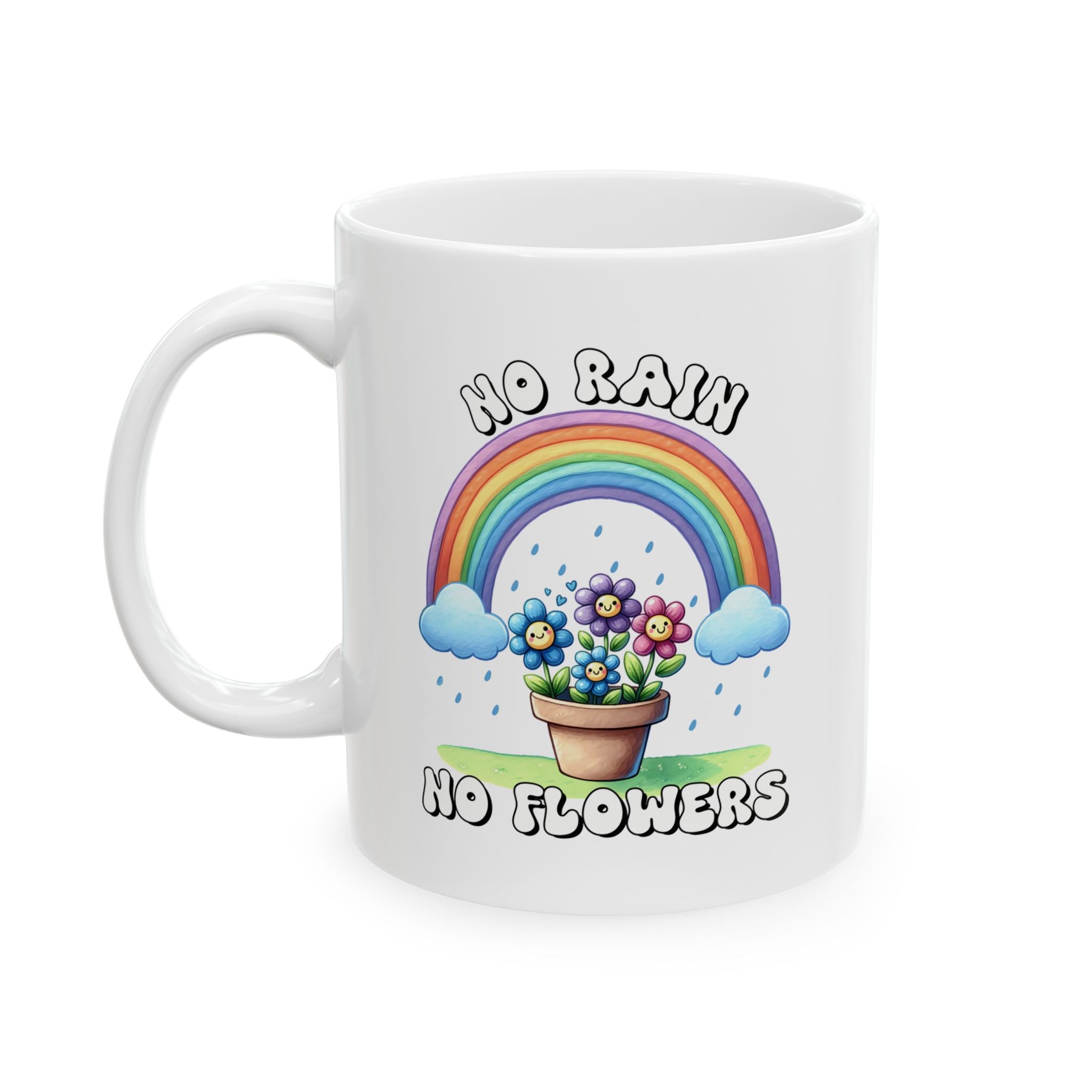 Rainbow Dreams Ceramic Mug - Cheerful Gift for Coffee Lovers, Inspirational Mug, Cute Tea Cup, Fun Custom Drinkware, Motivational Present
