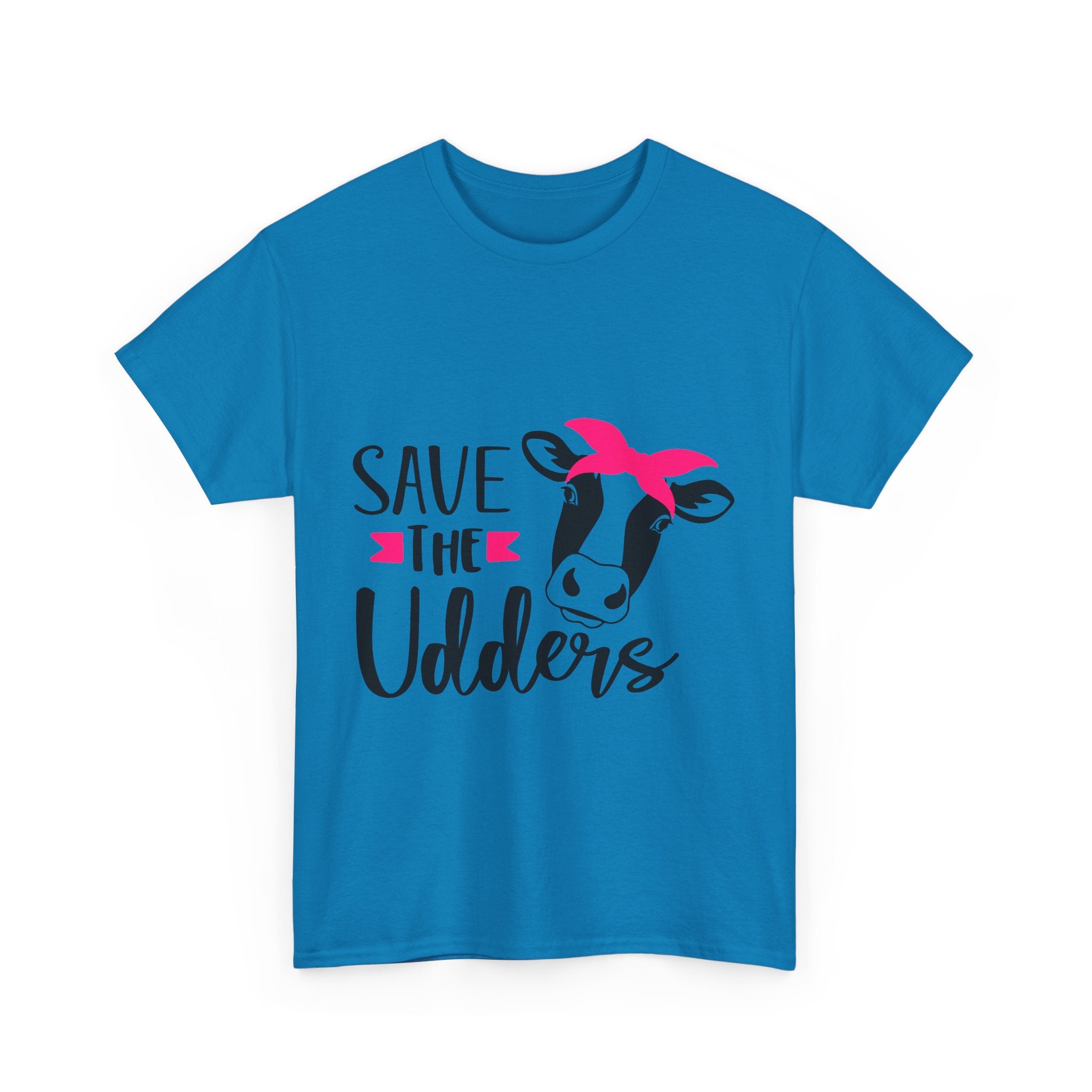 cancer awareness Save the Udders Unisex Heavy Cotton Tee, Fun Cow Tee,  Animal Lover Gift, Casual Tee, Eco-Friendly Apparel