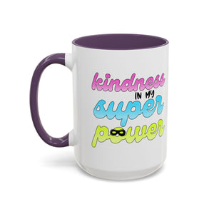 Kindness Superpower Coffee Mug, Inspirational Gift for Friends, Motivational Work Mug, Cute Drinkware for All Occasions, Unique