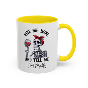 Skeleton Wine Coffee Mug, Funny Gift for Wine Lovers, Halloween Decor, Office Coffee Cup, Unique Skeleton Mug