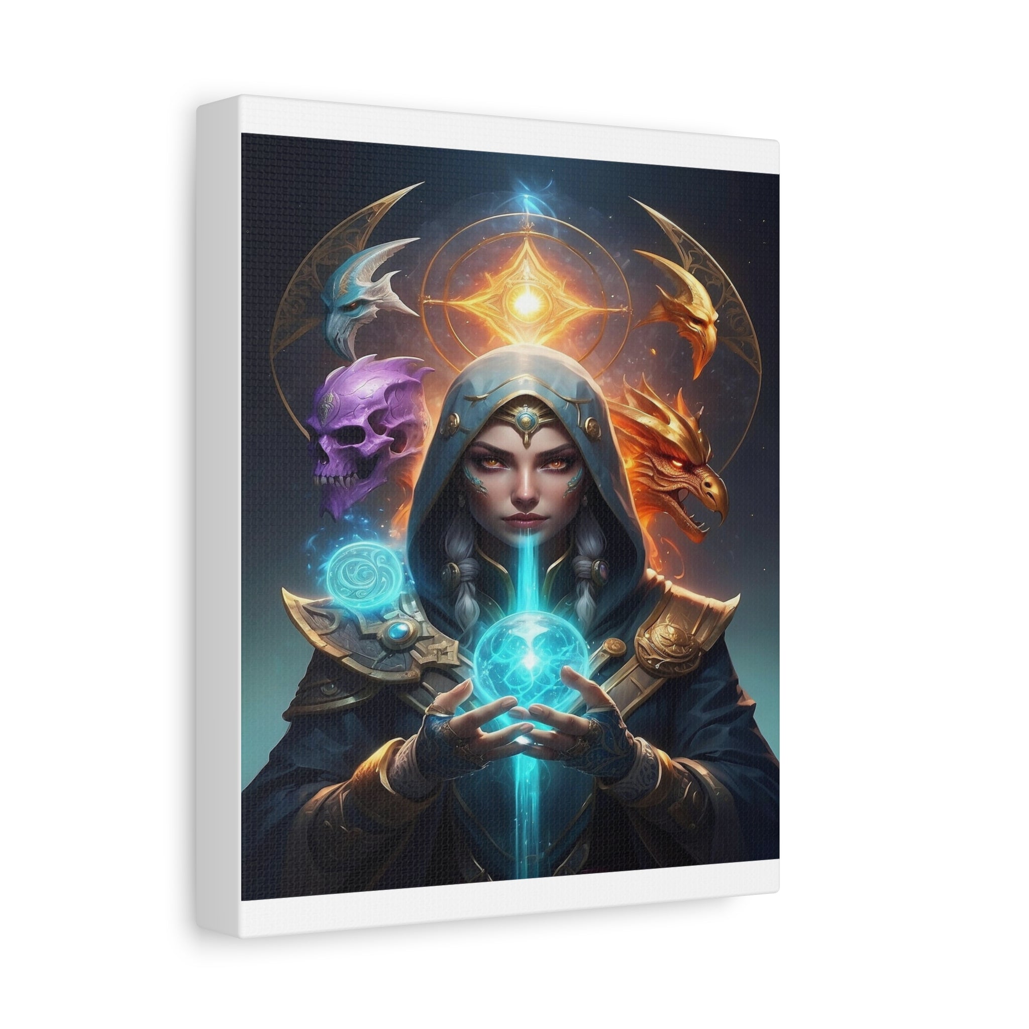 Mystical Sorceress Canvas Artwork - Fantasy Wall Decor