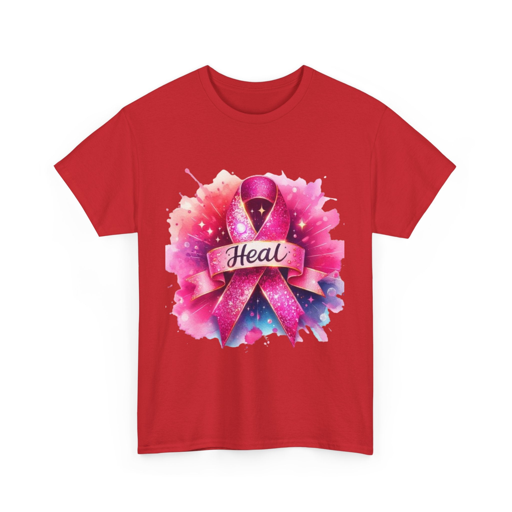 Breast Cancer Awareness Tee, Heal Ribbon Shirt, Supportive Gift, Unisex Cotton T-Shirt, Inspirational Apparel, Pink Ribbon Top