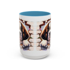 Cute Dog Breakthrough Accent Coffee Mug - Gift for Dog Lovers, Home Decor, Personalized Pet Mug, Puppy Lover's Kitchenware