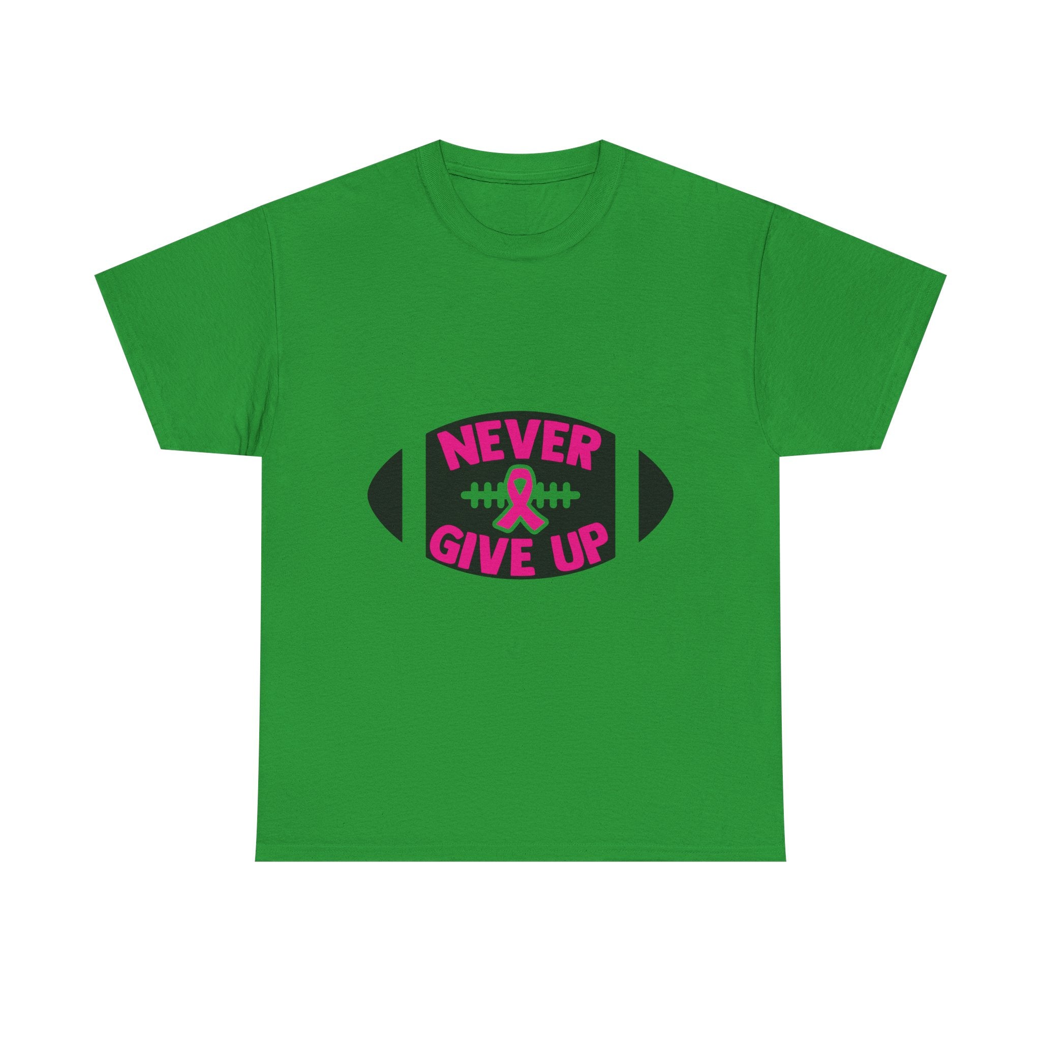 Motivational Football Tee, Never Give Up Shirt, Unisex Cotton T-shirt, Support Awareness, Athletic Gift, Sportswear, Inspirational Apparel