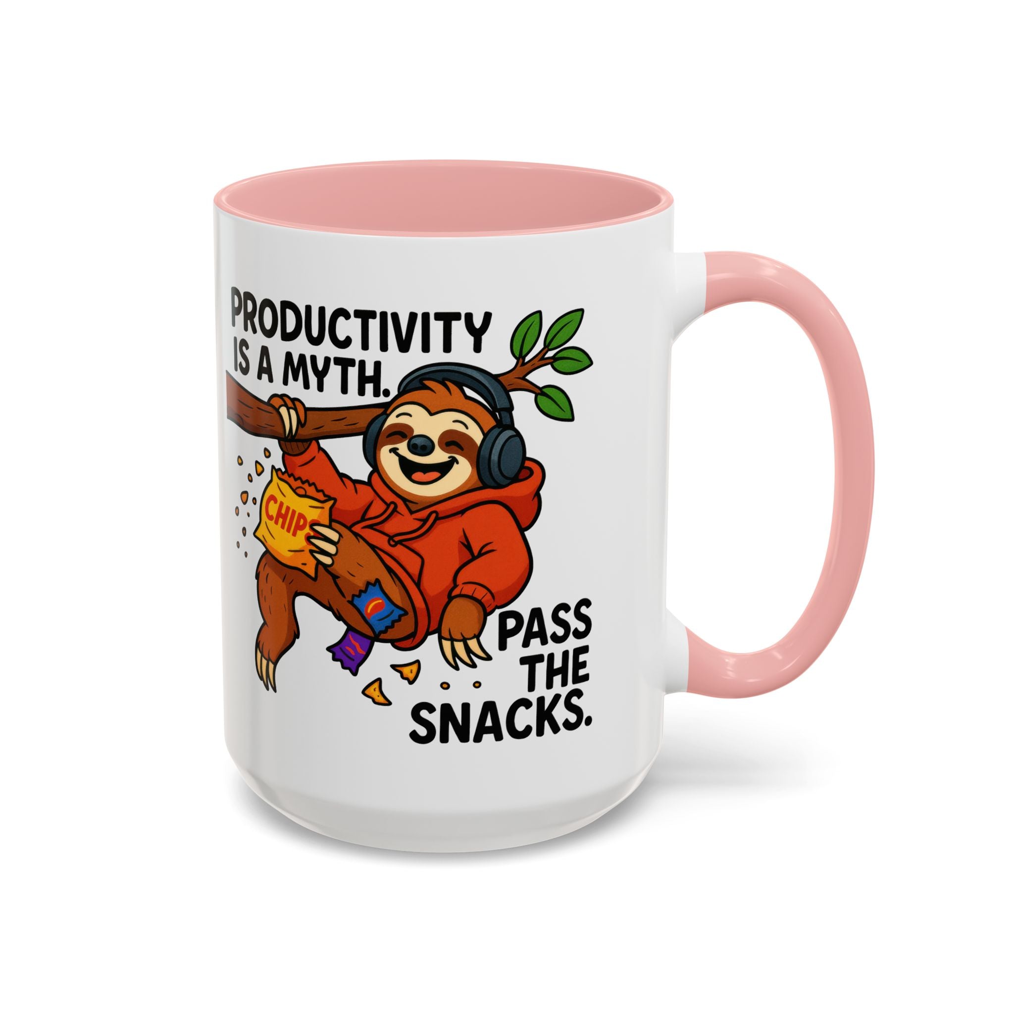 Funny Sloth Coffee Mug, Humor Mug Gift, Productivity Myth Mug, Cute Sloth Cup, Quirky Office Mug