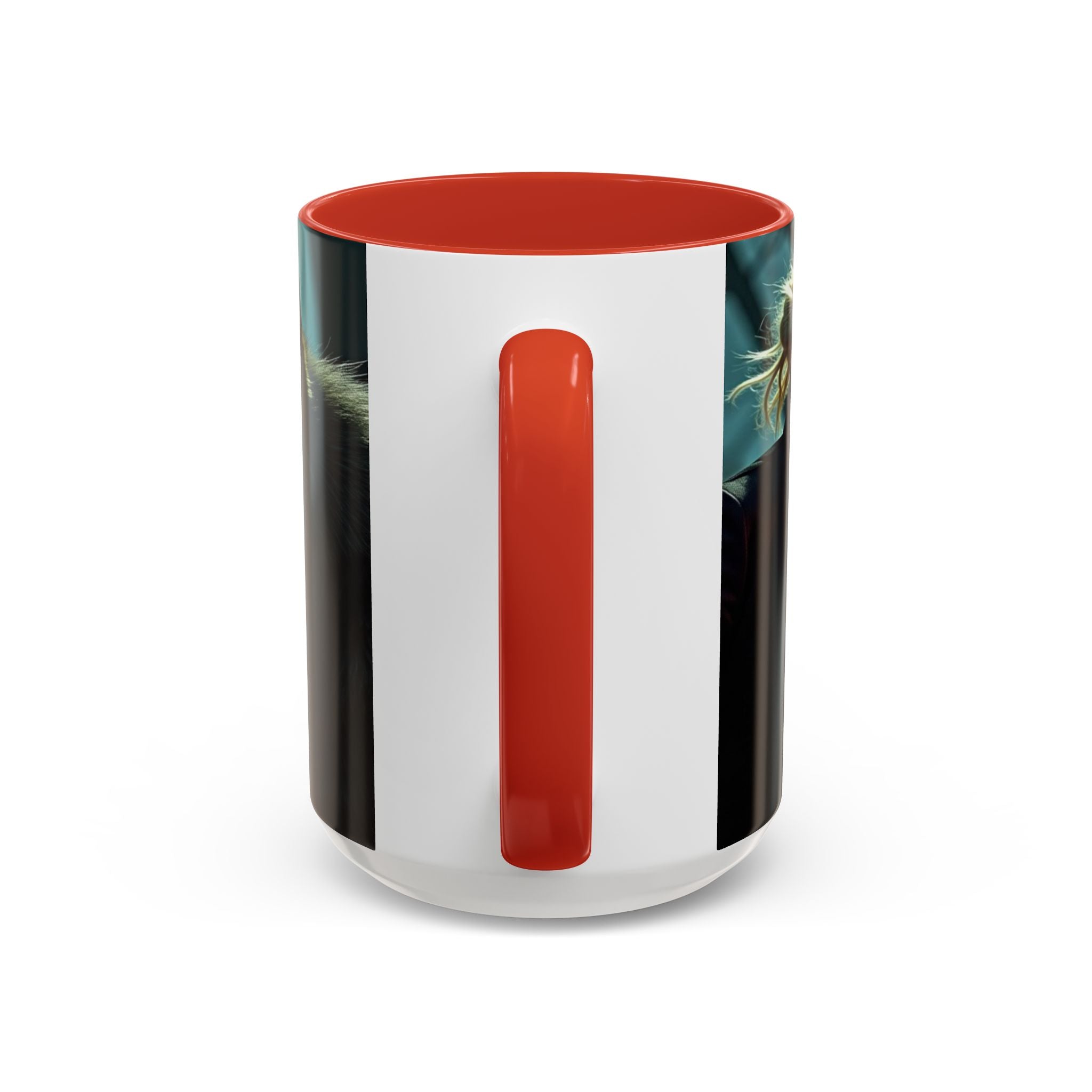 woman vampire and Fierce Werewolf Coffee Mug - 11 & 15oz Accent Mug for horror art lovers