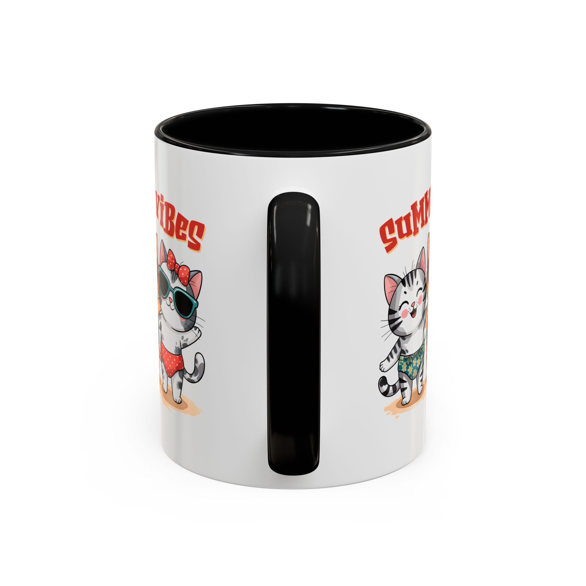 Summer Vibes Cat Coffee Mug - Fun Accent Mug for Cat Lovers