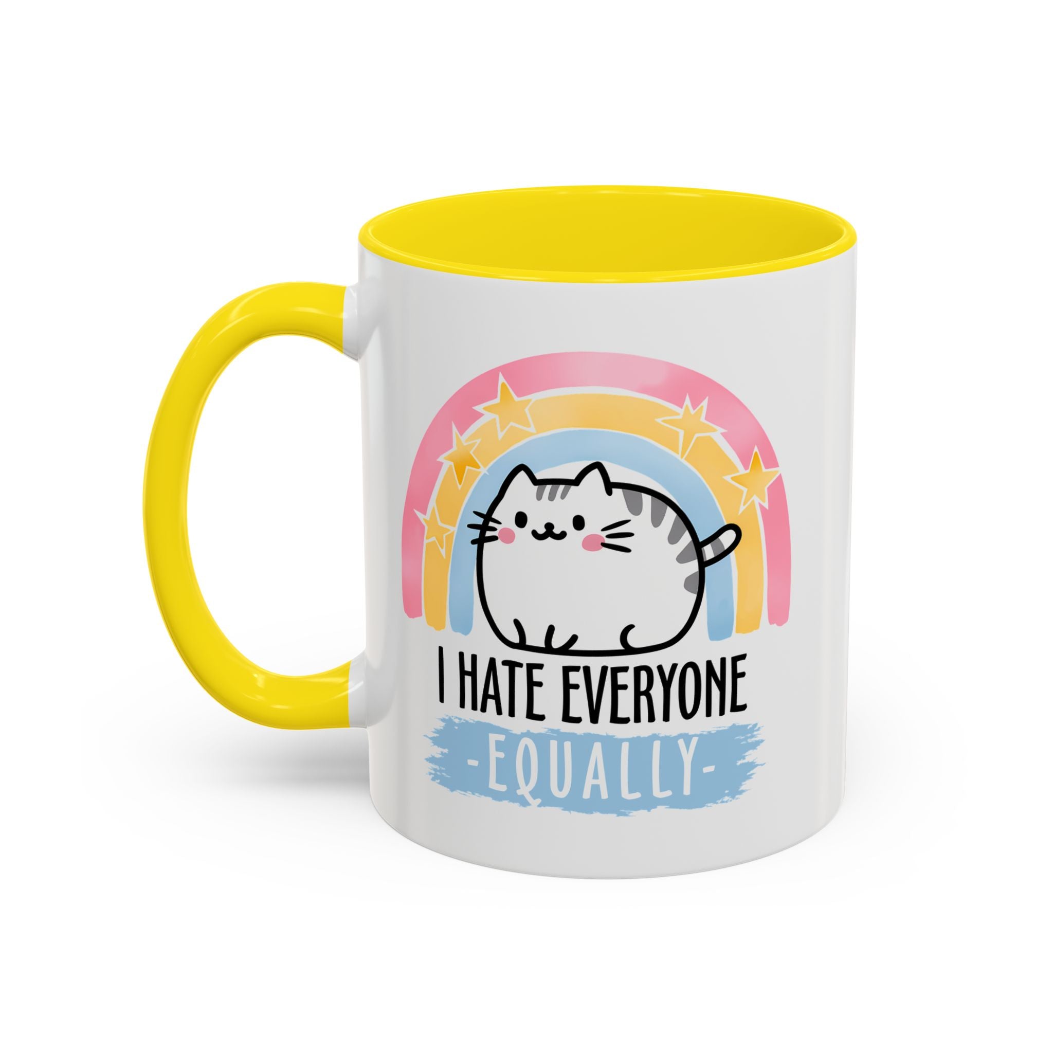 Funny Cat Coffee Mug – I Hate Everyone Equally