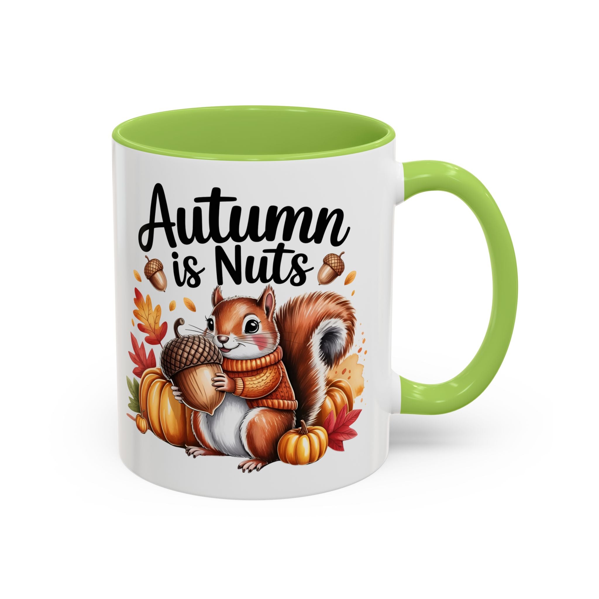 Autumn is nuts  Accent Coffee Mug - Perfect for Fall Celebrations nature and animal lovers