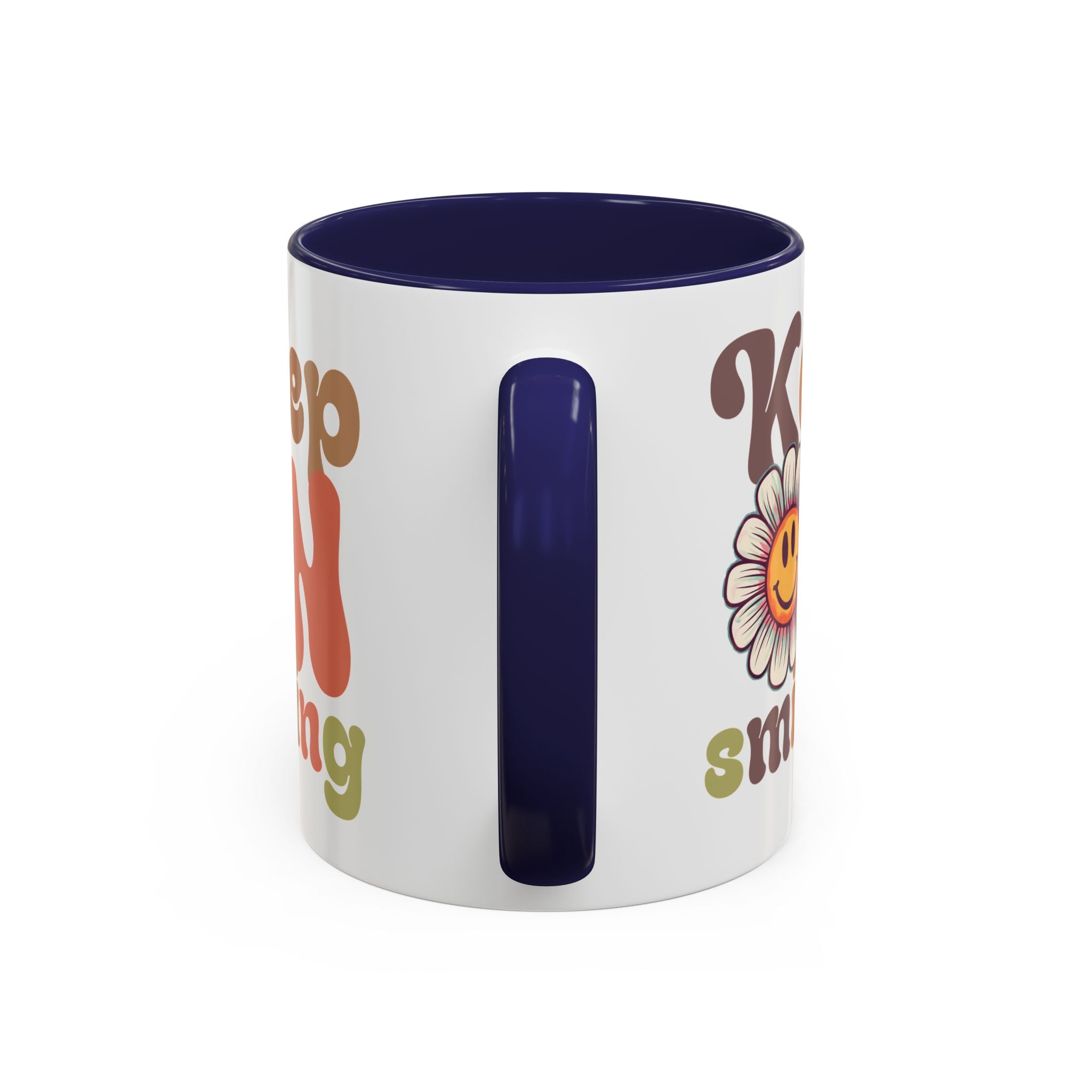 Keep Smiling Floral Coffee Mug - Cheerful 11 & 15oz Accent Mug for Daily Motivation