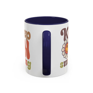 Keep Smiling Floral Coffee Mug - Cheerful 11 & 15oz Accent Mug for Daily Motivation