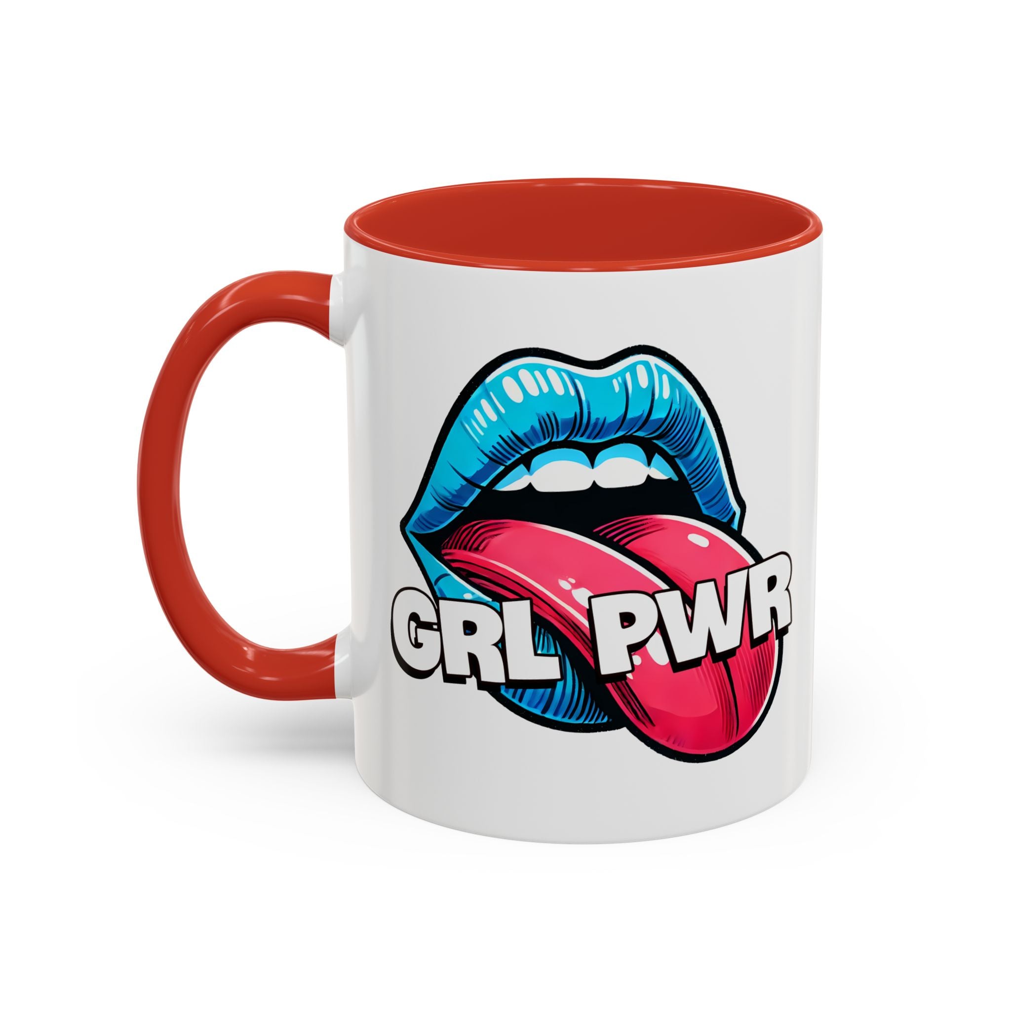 GRL PWR Accent Coffee Mug - Bold Fun Design for Empowerment, Great Gift for Friends, Coffee Lovers, Birthdays, and Celebrations