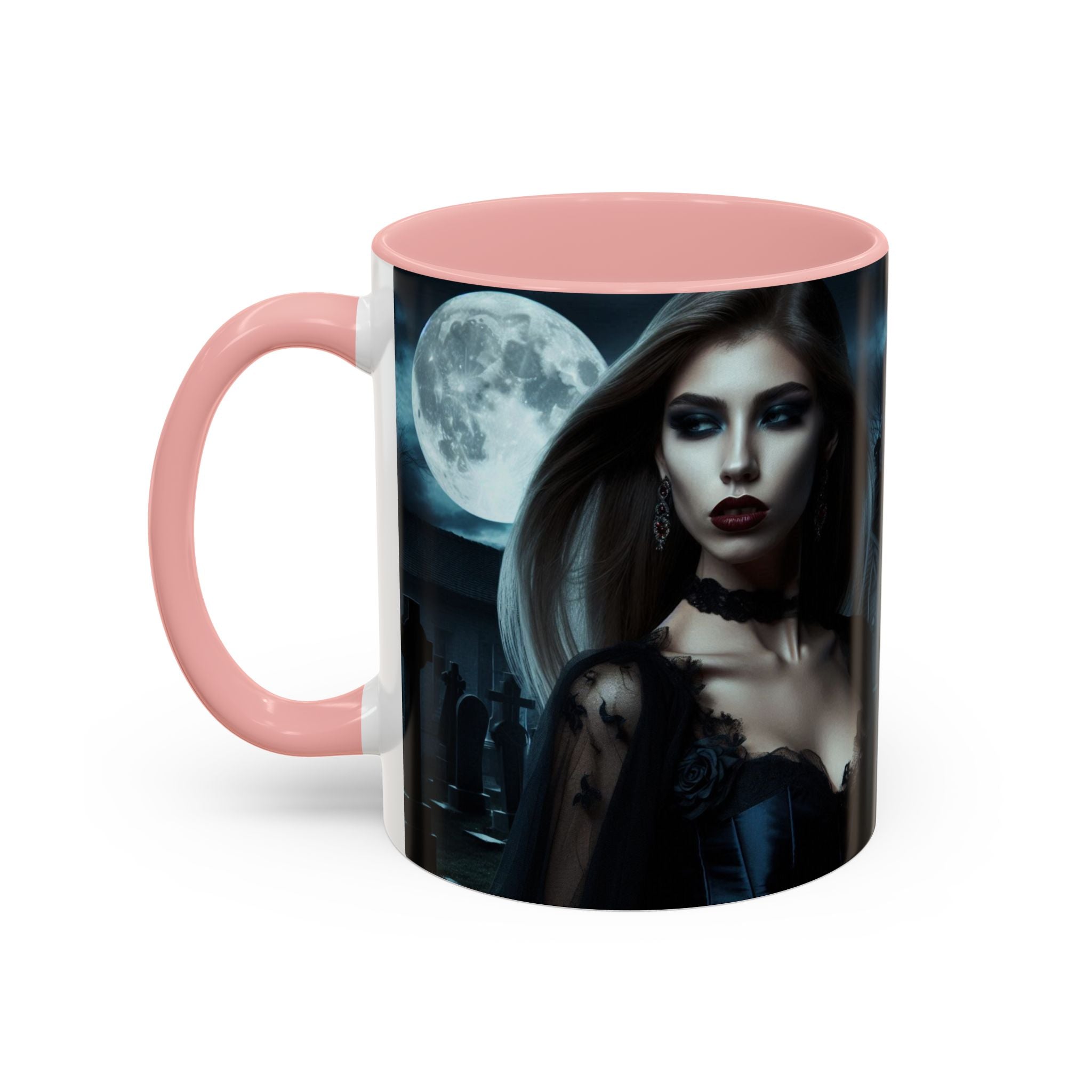 sexy young woman vampire Gothic Moonlit Accent Coffee Mug - 11 or 15oz