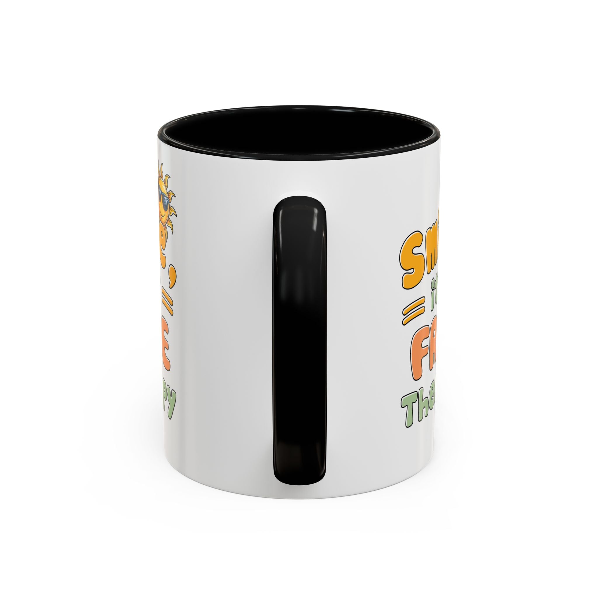Smile It's Free Therapy Coffee Mug - Fun & Cheerful Accent Mugs for Brightening Your Day