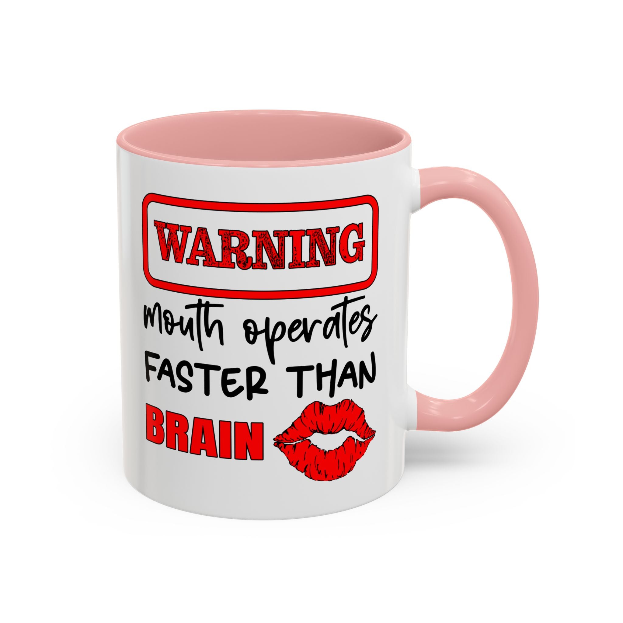 Funny Warning Coffee Mug - 'Mouth Operates Faster Than Brain' - Perfect for Coffee Lovers