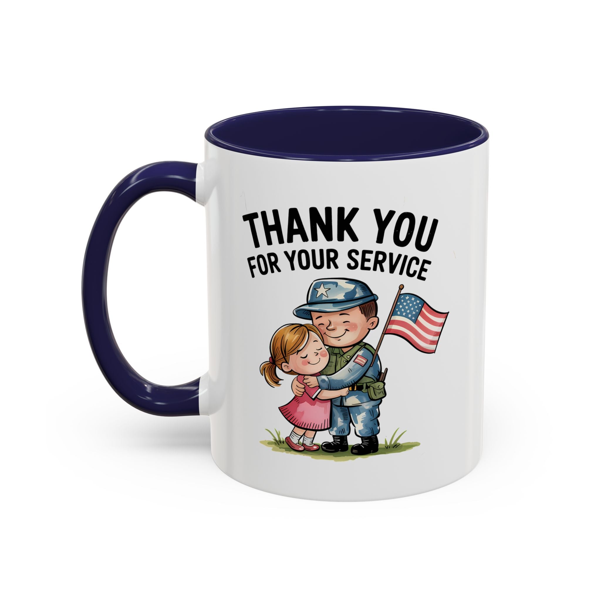Thank You for Your Service Coffee Mug - 11oz & 15oz Accent Mugs for Veterans Appreciation