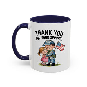 Thank You for Your Service Coffee Mug - 11oz & 15oz Accent Mugs for Veterans Appreciation
