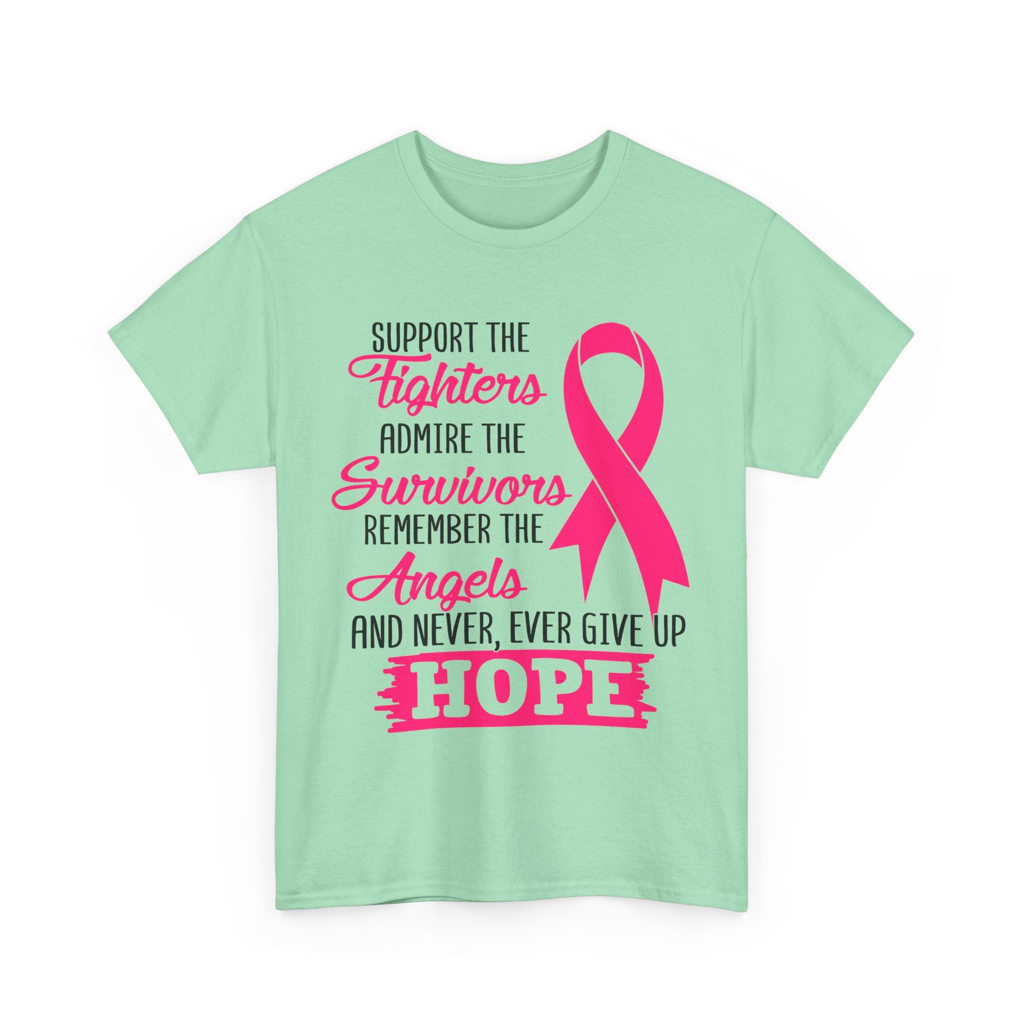Hope Support Cotton Tee for Fighters and Survivors, Awareness T-Shirt, Breast Cancer Gift, Inspirational Apparel, Unisex Charity Shirt
