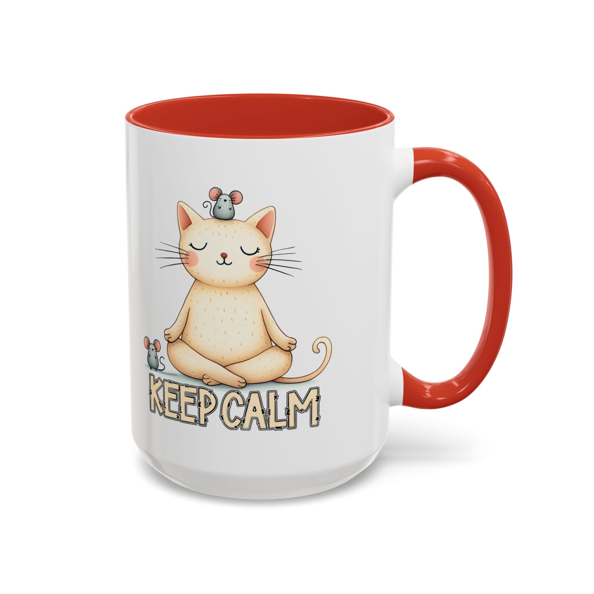 Serene Cat Coffee Mug, Funny Pet Lover's Gift, Cute Keepsake for Relaxation, Relaxing Drinkware, Quirky Home Decor
