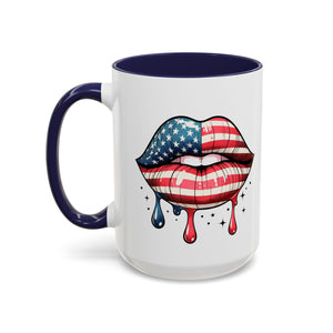 Patriotic Lip Print Coffee Mug – 11oz & 15oz