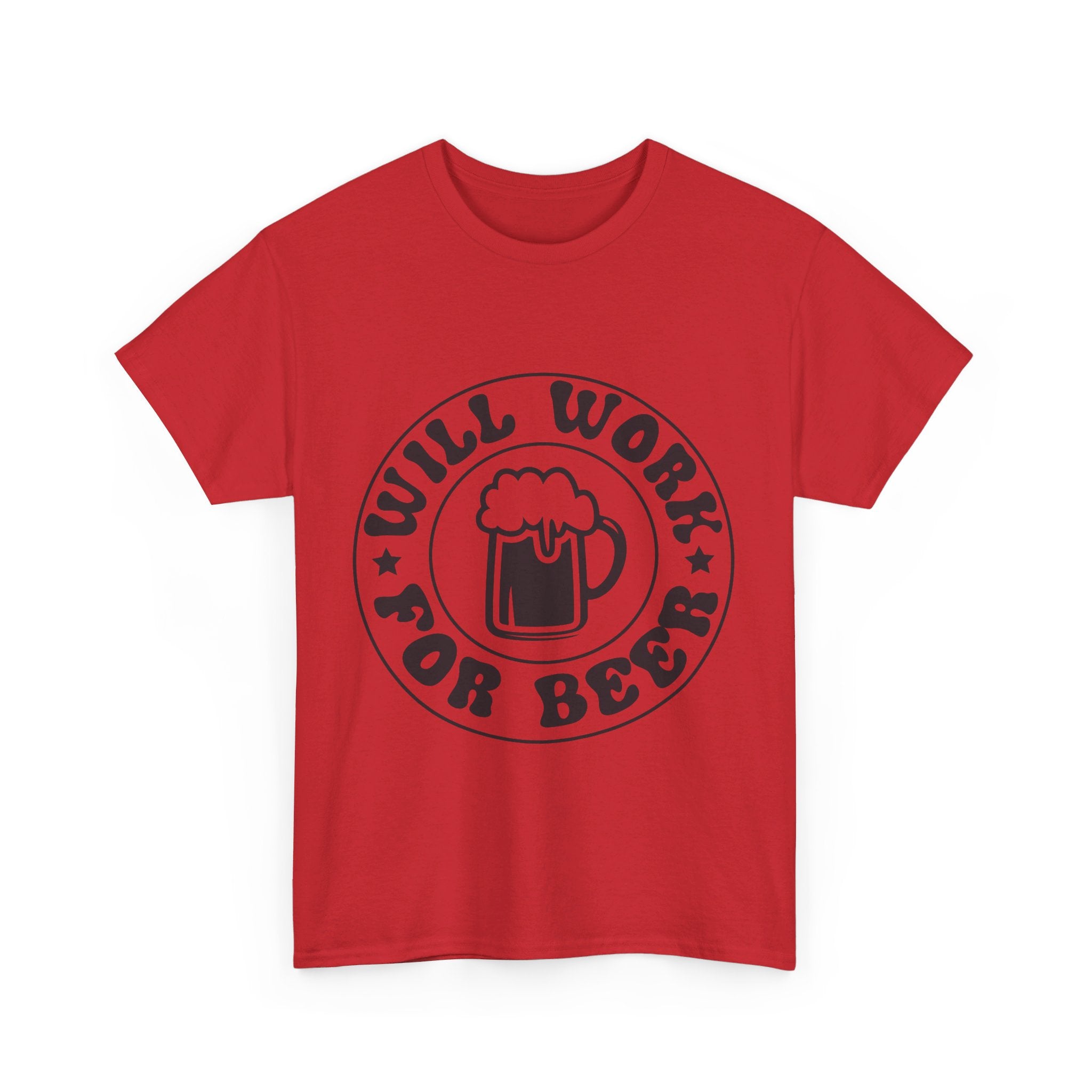 will work for beer funny Unisex Heavy Cotton Tee men women