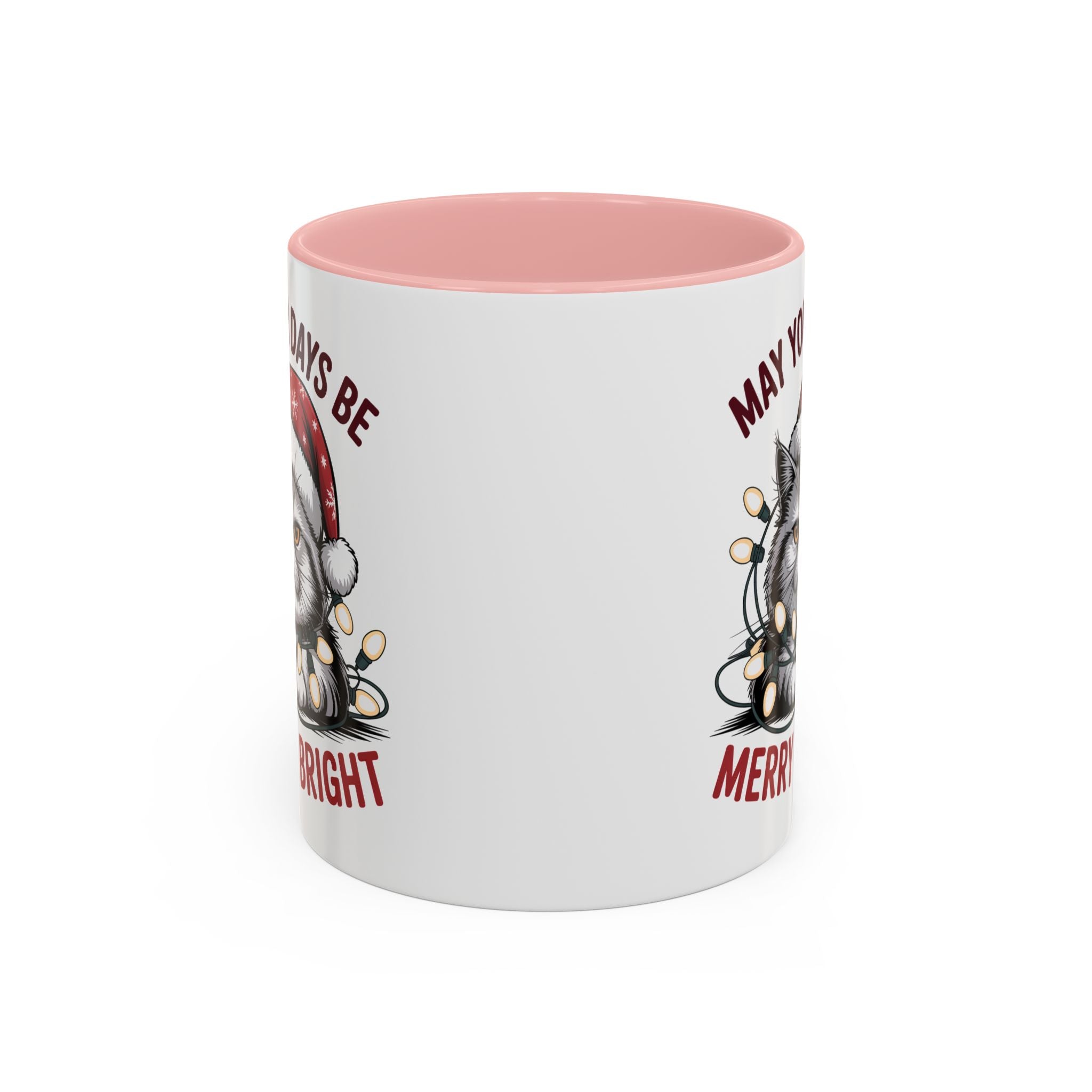 Funny Holiday Cat Mug - "May Your Days Be Merry & Bright"