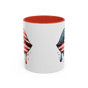 Patriotic Lip Print Coffee Mug – 11oz & 15oz