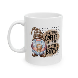 Cozy Gnome Coffee Mug, Funny Mug for Coffee Lovers, Gift for Gnome Enthusiasts, Cute Kitchen Decor, Holiday Coffee Cup