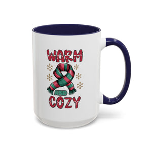 Warm & Cozy Holiday Accent Coffee Mug - Perfect for Winter Mornings, Christmas Gifts, Hot Beverage Lovers, Seasonal Decor, Cozy Vibes