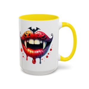 Halloween Vampire Coffee Mug, Spooky Drinkware, Goth Kitchen Decor, Pumpkin Mug, Horror Lover Gift