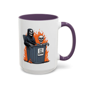 Funny Grim Reaper Coffee Mug - Perfect for Halloween, Gift for Friends, Quirky Kitchen Decor, Novelty Drinkware