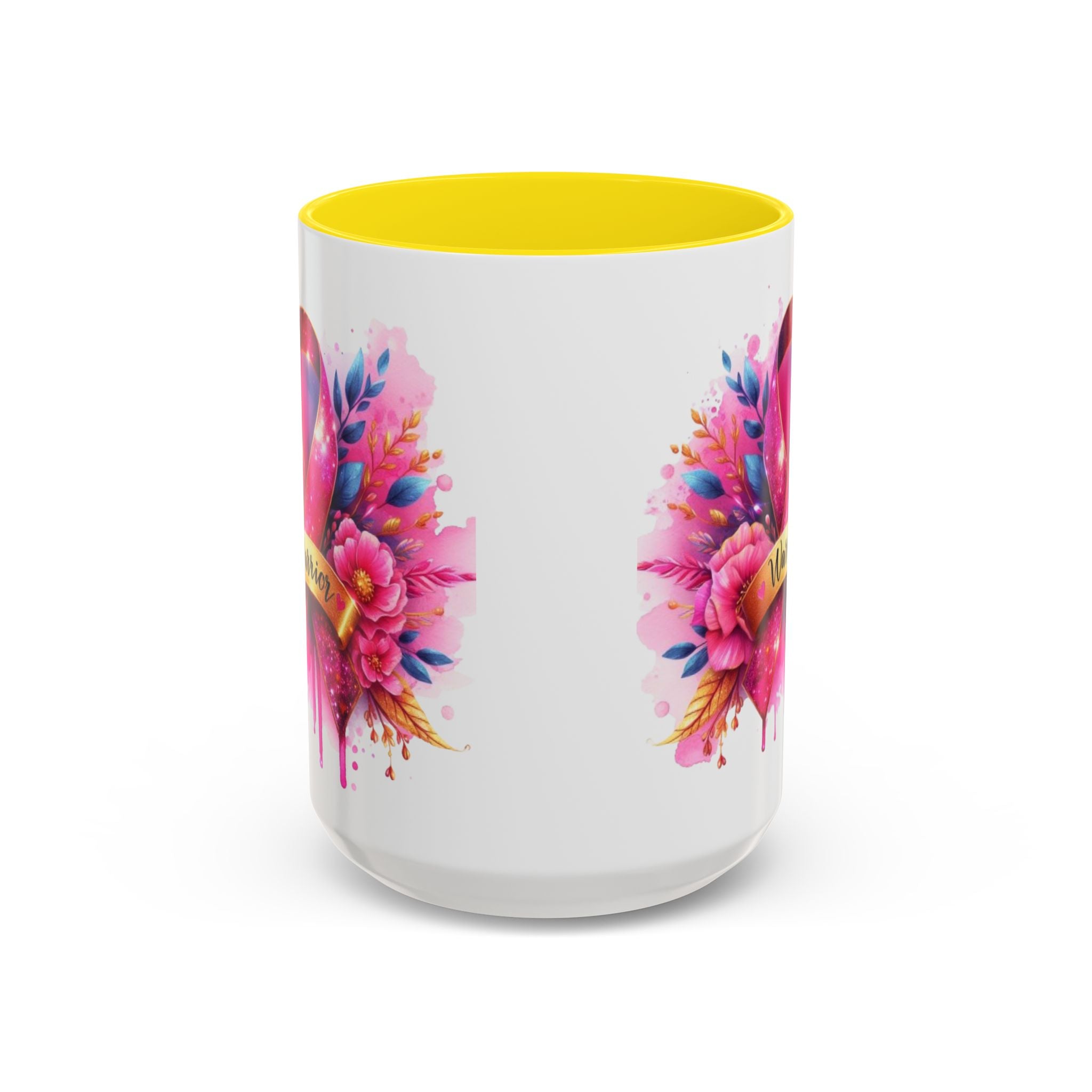 Inspirational Warrior Coffee Mug - Floral Design, Encouragement Gift, Cancer Awareness, Motivational Cup, Supportive Drinkware