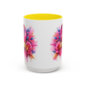 Inspirational Warrior Coffee Mug - Floral Design, Encouragement Gift, Cancer Awareness, Motivational Cup, Supportive Drinkware