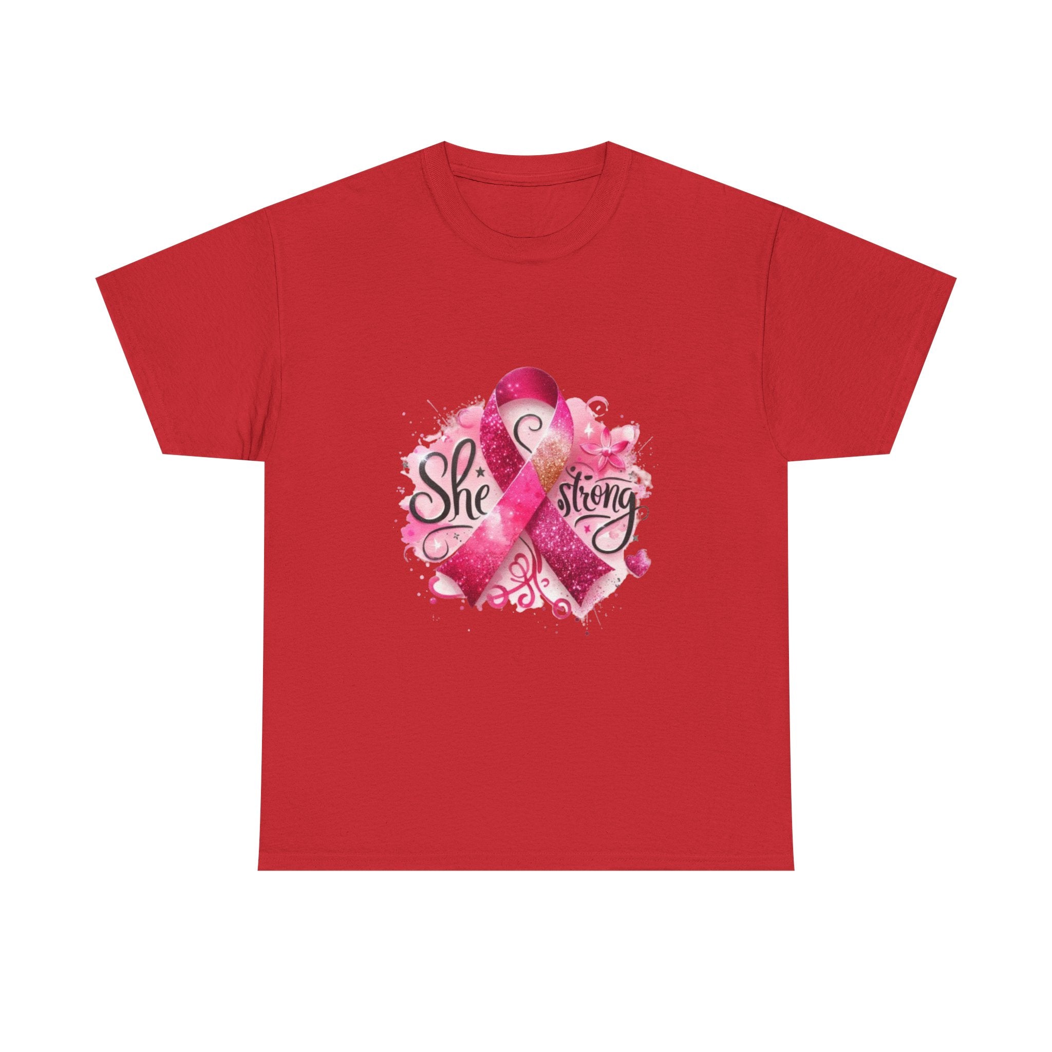 Breast Cancer Awareness Tee - She's Strong, Gift for Survivors, Supportive T-Shirt, Awareness Month, Inspirational Apparel