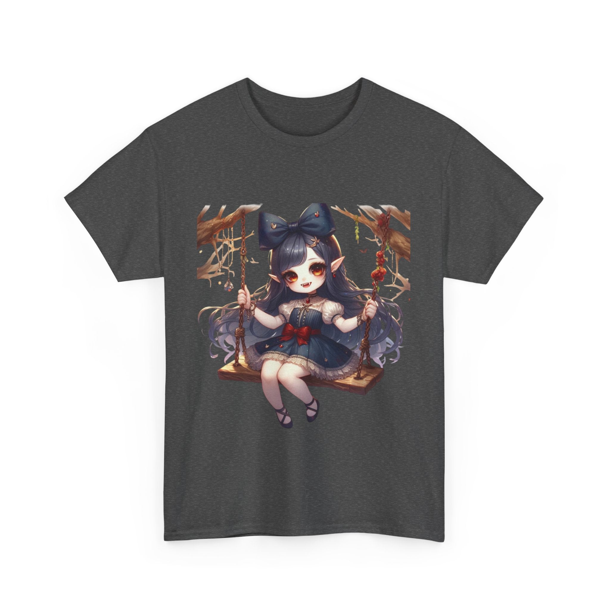 vampire girl on a swing horror Unisex Heavy Cotton Tee men women halloween #23