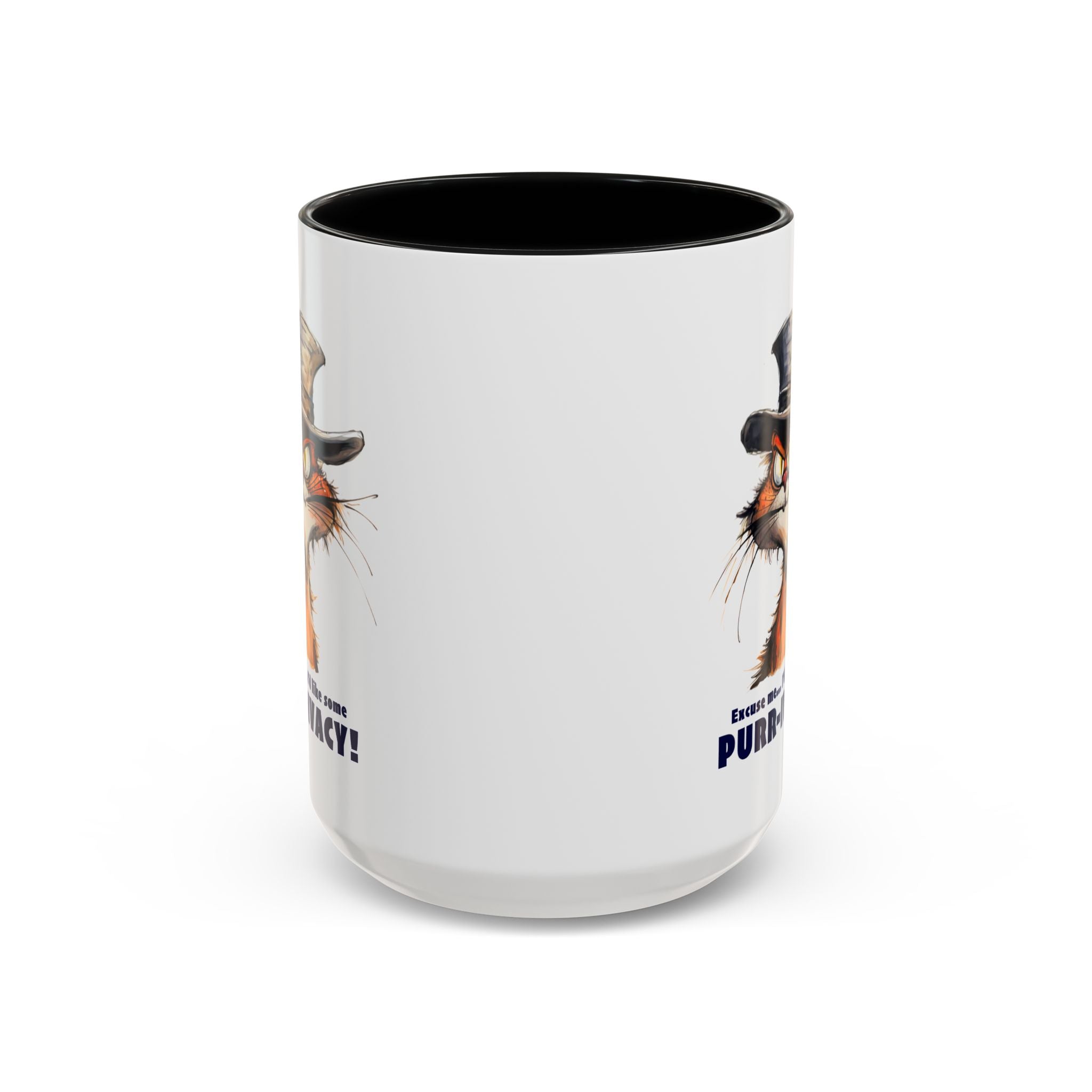 Funny Cat Coffee Mug - Purr-ivacy & Puppy Humor, Gifts for Cat Lovers, Home Office Accessories, Birthday, Pet Owner Mug
