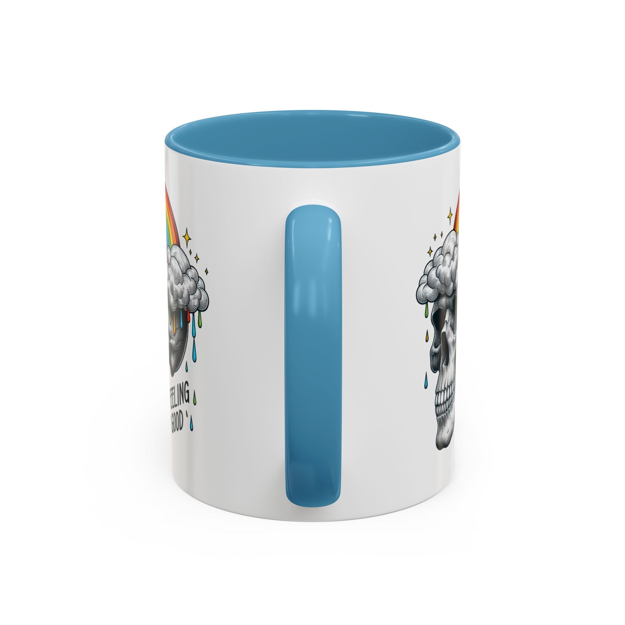Skull Rainbow Coffee Mug, Unique Gift for Coffee Lovers, Halloween Decor, Daily Motivation Mug, Fun Skull Design