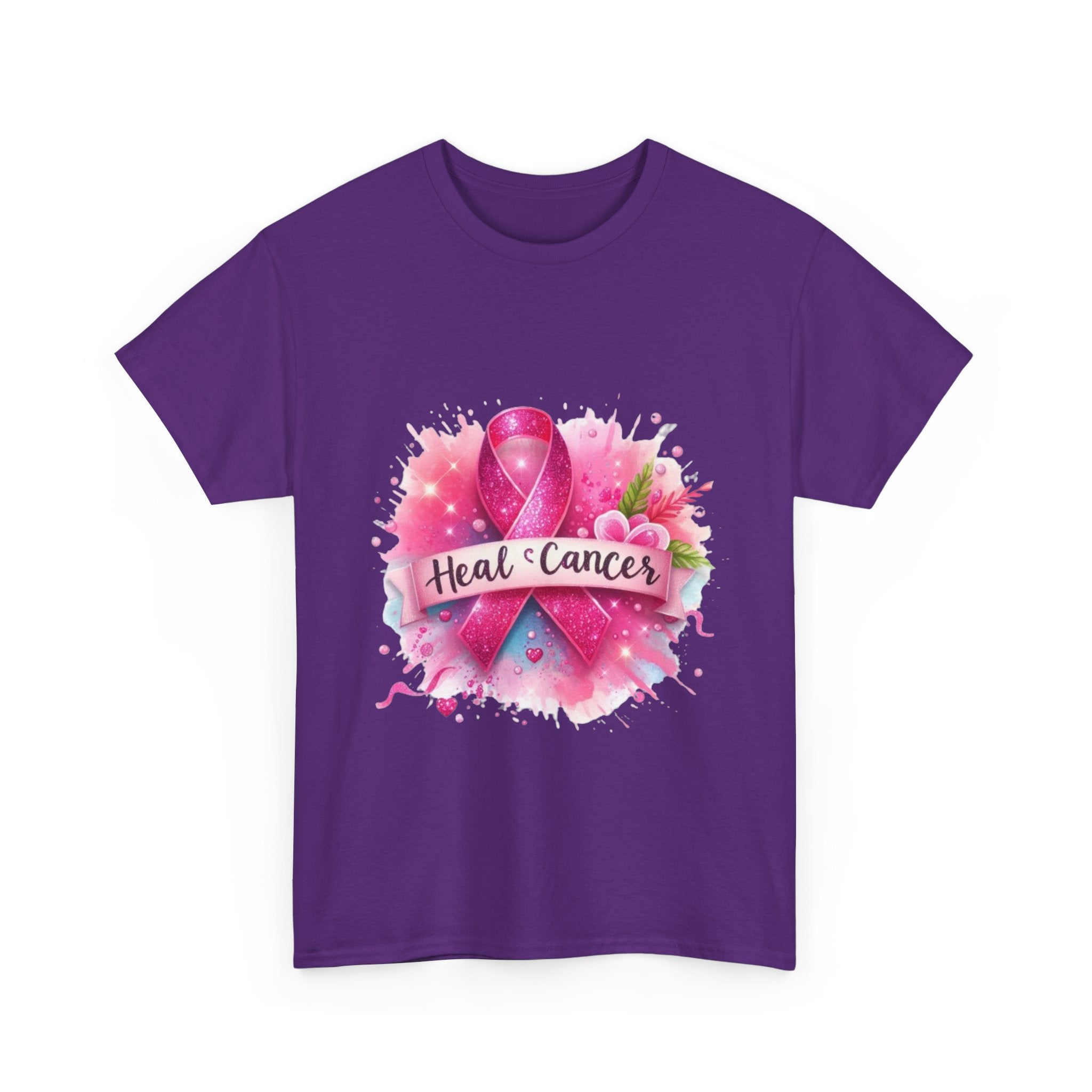Breast Cancer Awareness Tee, Heal Cancer Cotton Shirt, Unisex Supportive T-Shirt, Gift for Survivor, Pink Ribbon Shirt